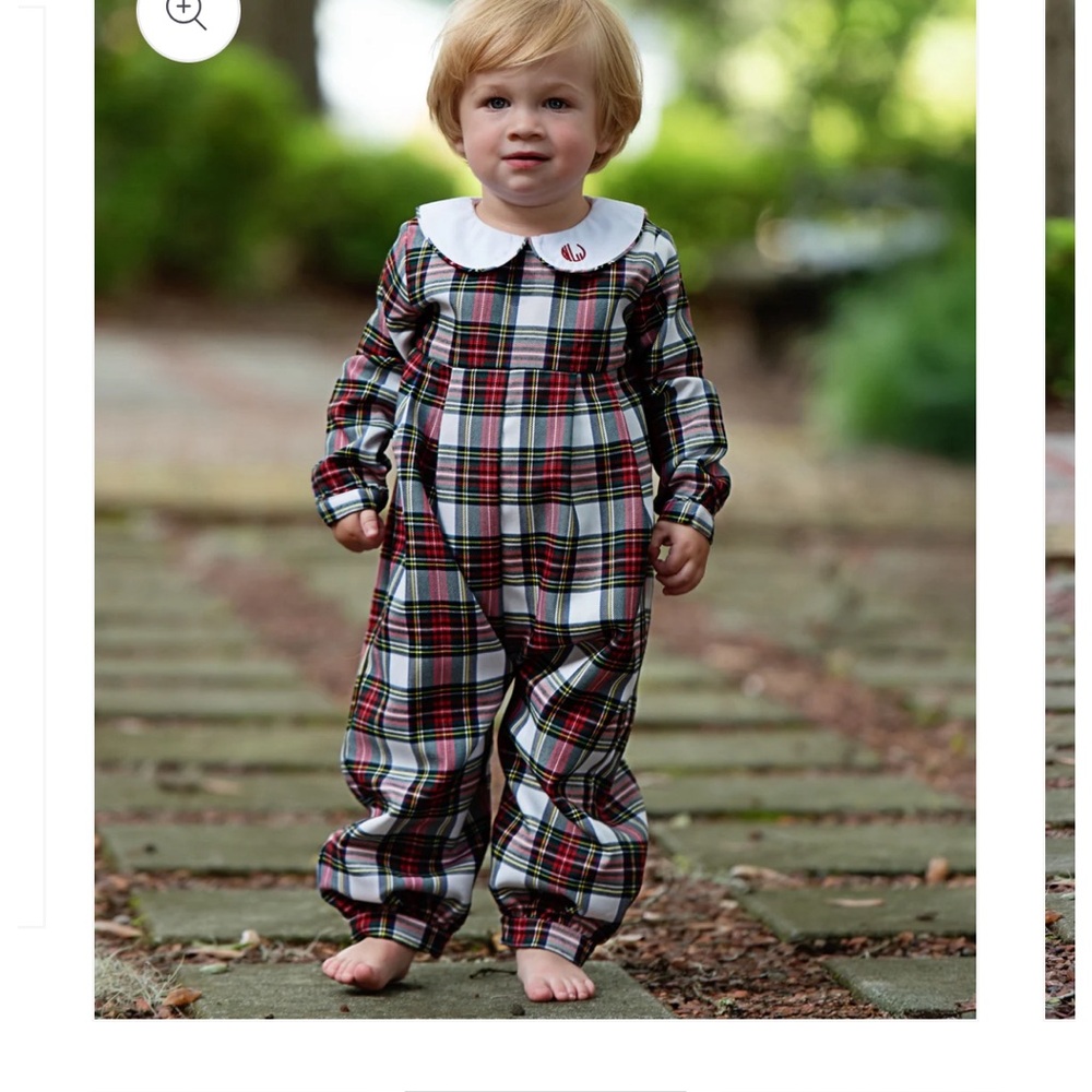 Plaid Kids Long Romper